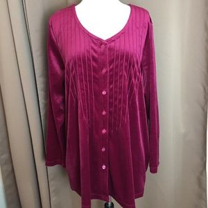 Burgundy Velour Blouse
